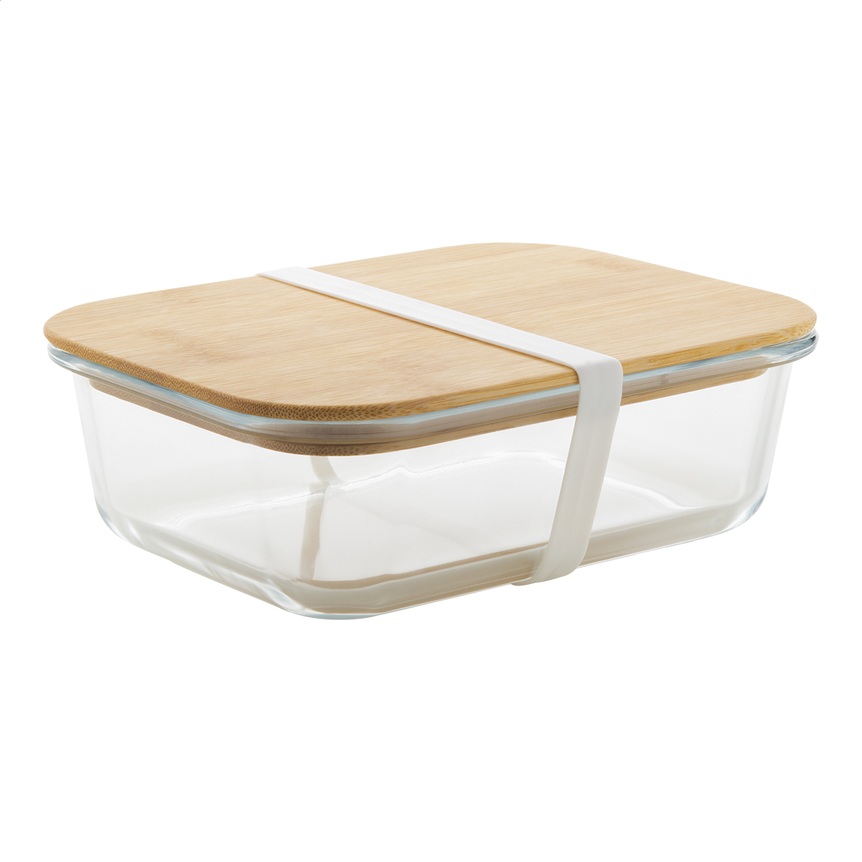 Vittata Glas-Lunchbox mit Bambusdeckel, 800 ml, mit Logo