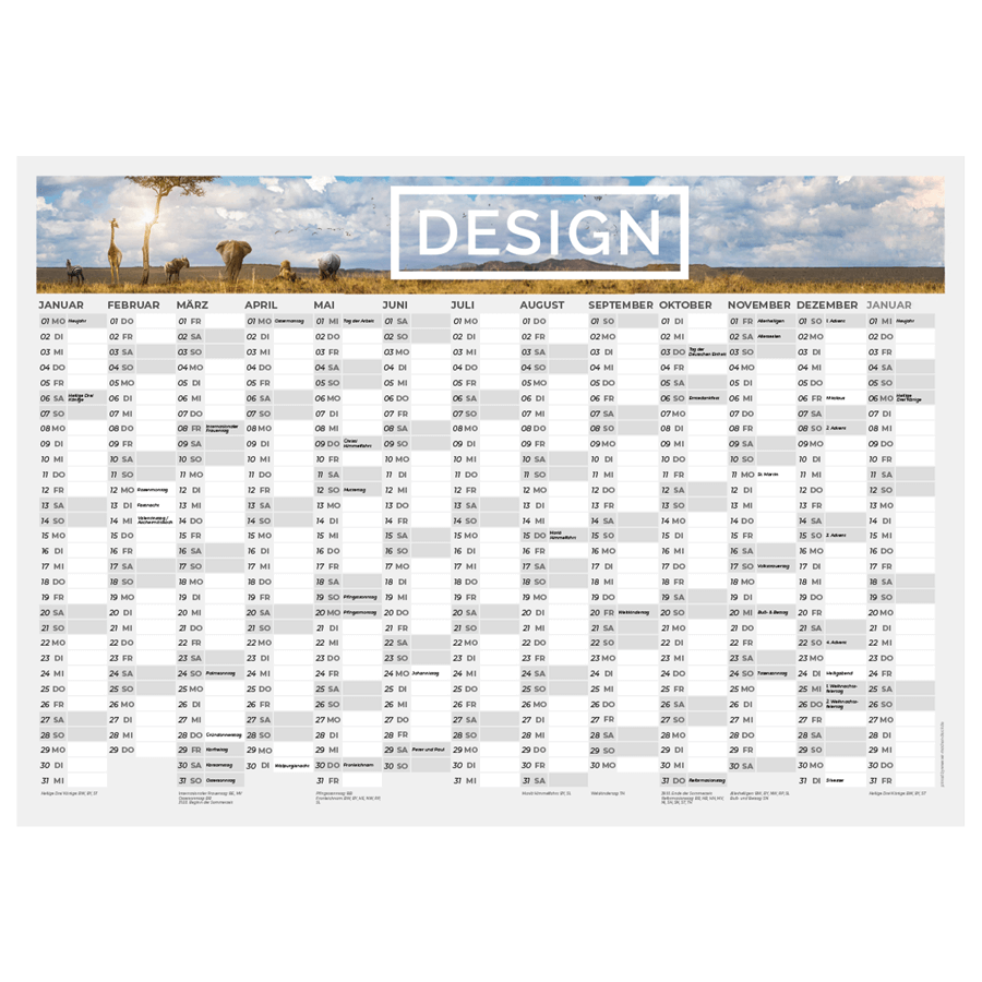 Jahresplaner DIN A3 Querformat - Horstmar