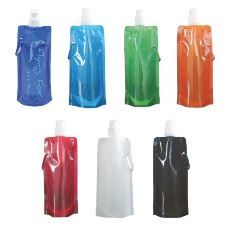 Tragbarer Karabiner-Wasserbeutel 500ml - Schlüsselfeld