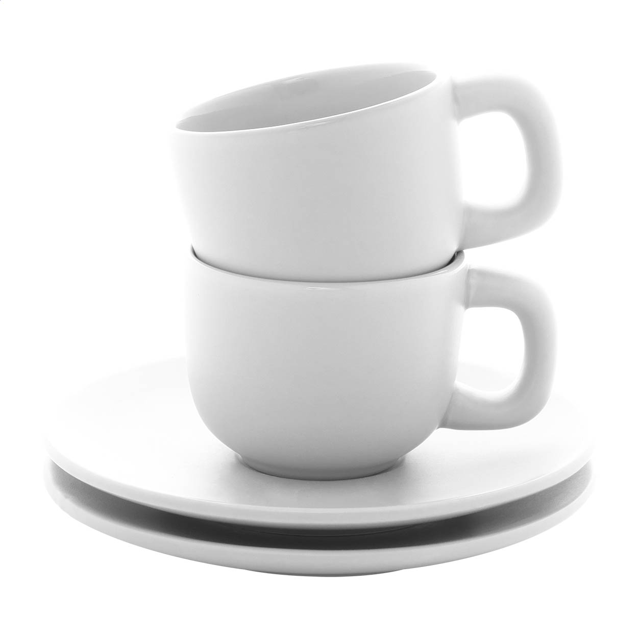 Caturra Espressotassen-Set aus Keramik mit 2 Tassen und Untertassen bedrucken mit Logo
