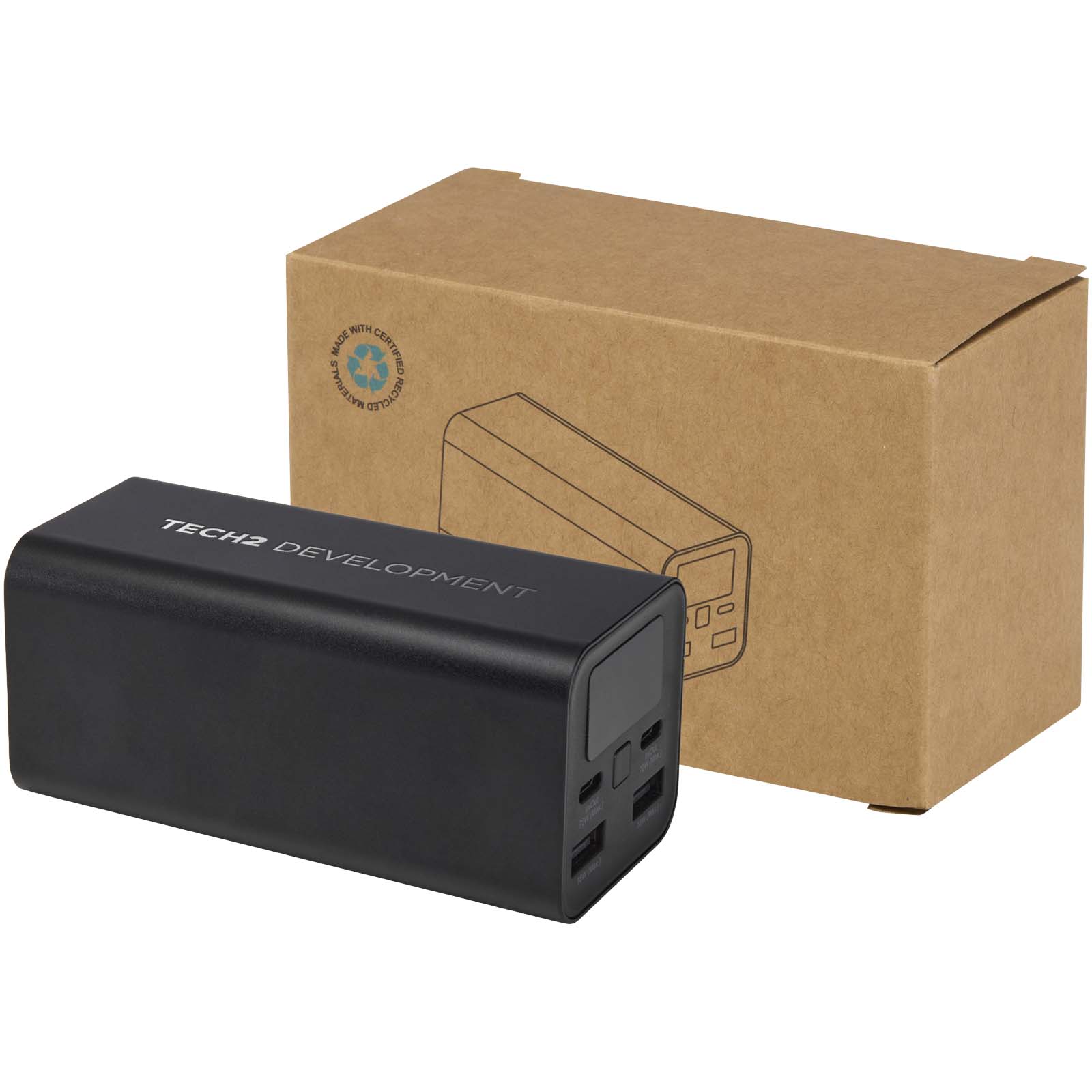 Energize 20k - Vielseitige Laptop Powerbank aus recyceltem Aluminium - Gladenbach