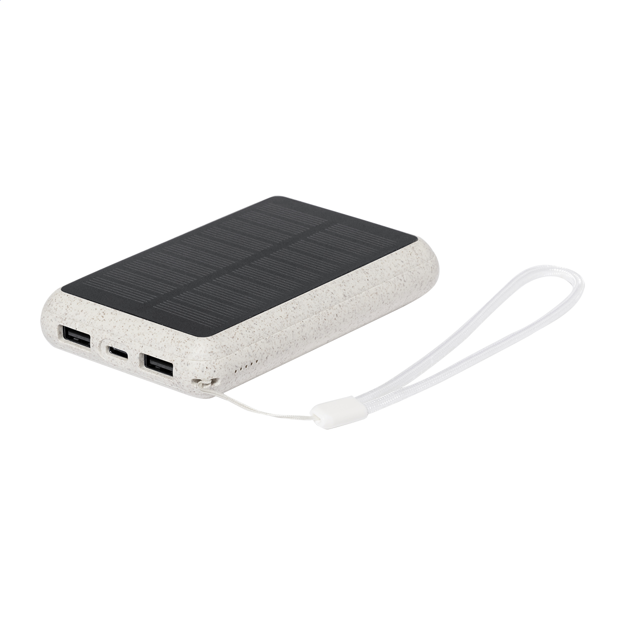 Surum Powerbank aus ökologischem Weizenstroh mit 5000 mAh und Ihrem Logo bedrucken mit Logo