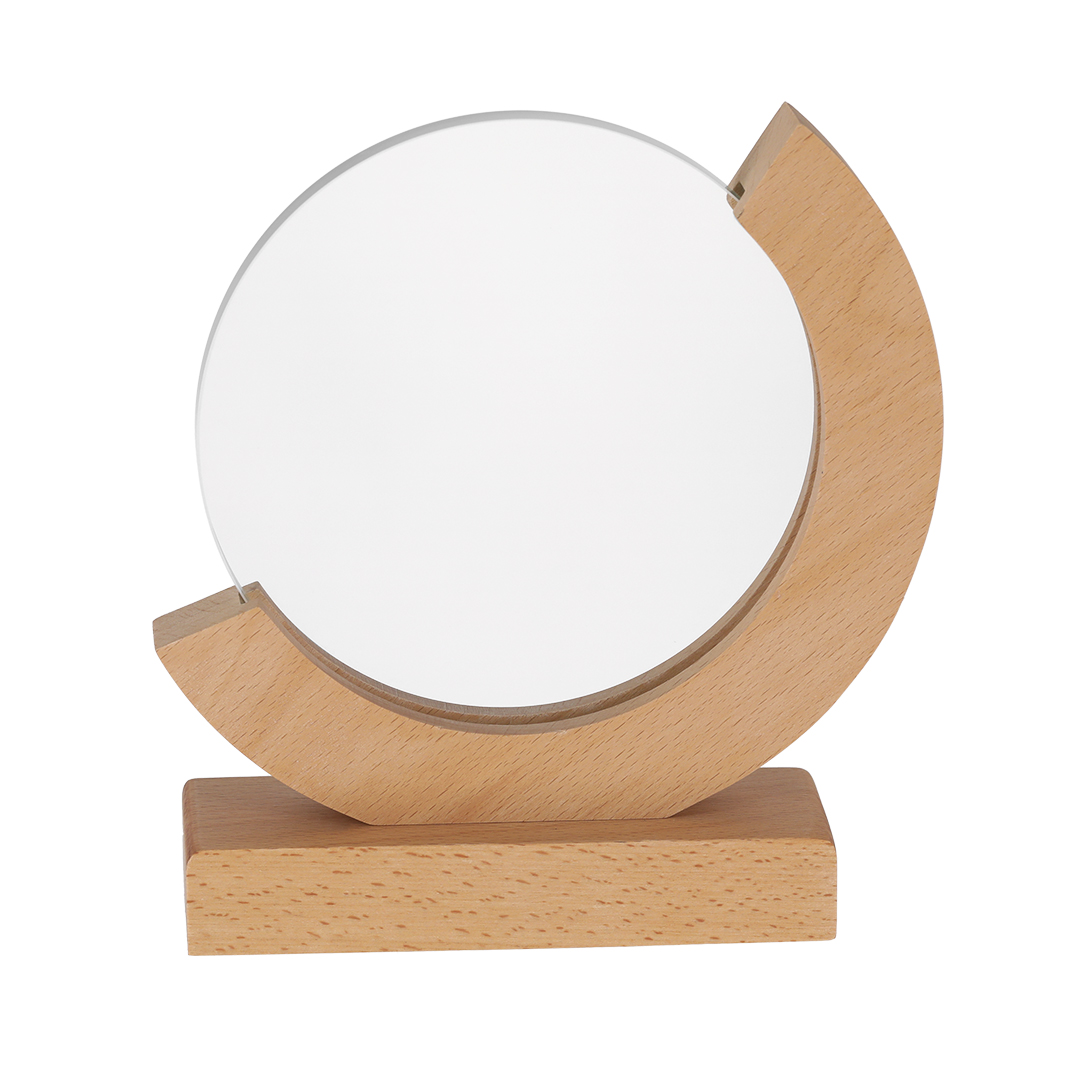 Elegante Glasplakette mit Holzsockel - Langenhagen