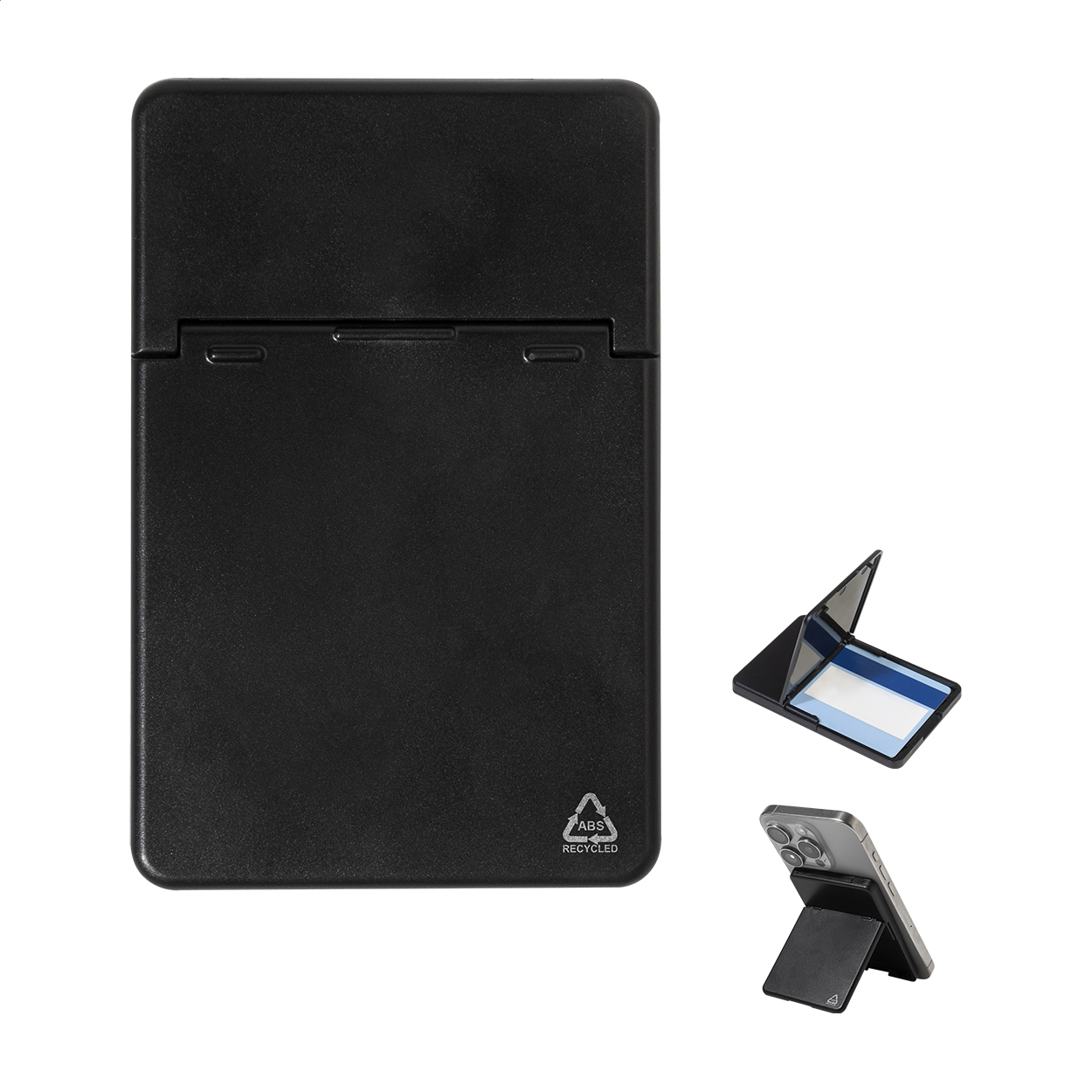 SafeSnap magnetisches RFID-Kartenetui aus recyceltem ABS mit Logo bedrucken mit Logo