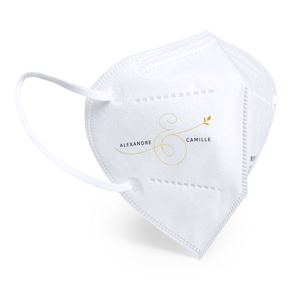 Personalisierte Einweg-Hochzeitsmaske Typ FFP2 - Makena