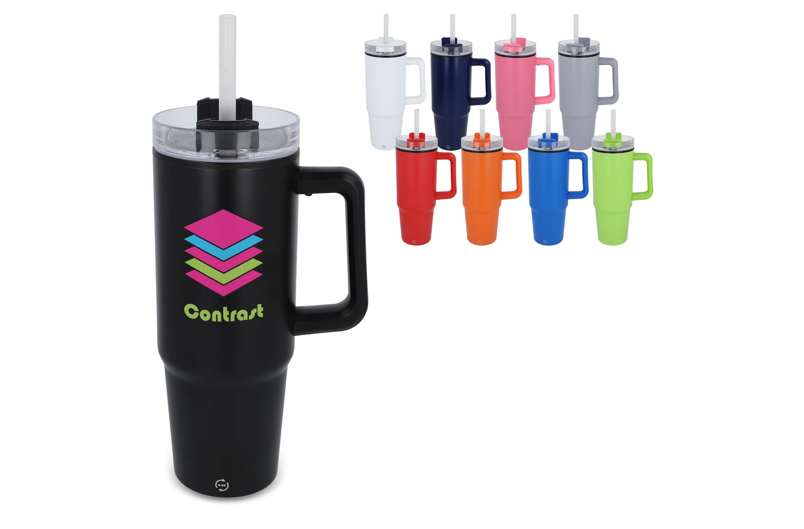 Stilvolle Becher mit Griff und Strohhalm 800ml - Arneburg