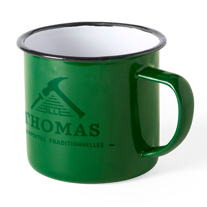 Emaille Tasse bedrucken retro 380 ml - Isabella