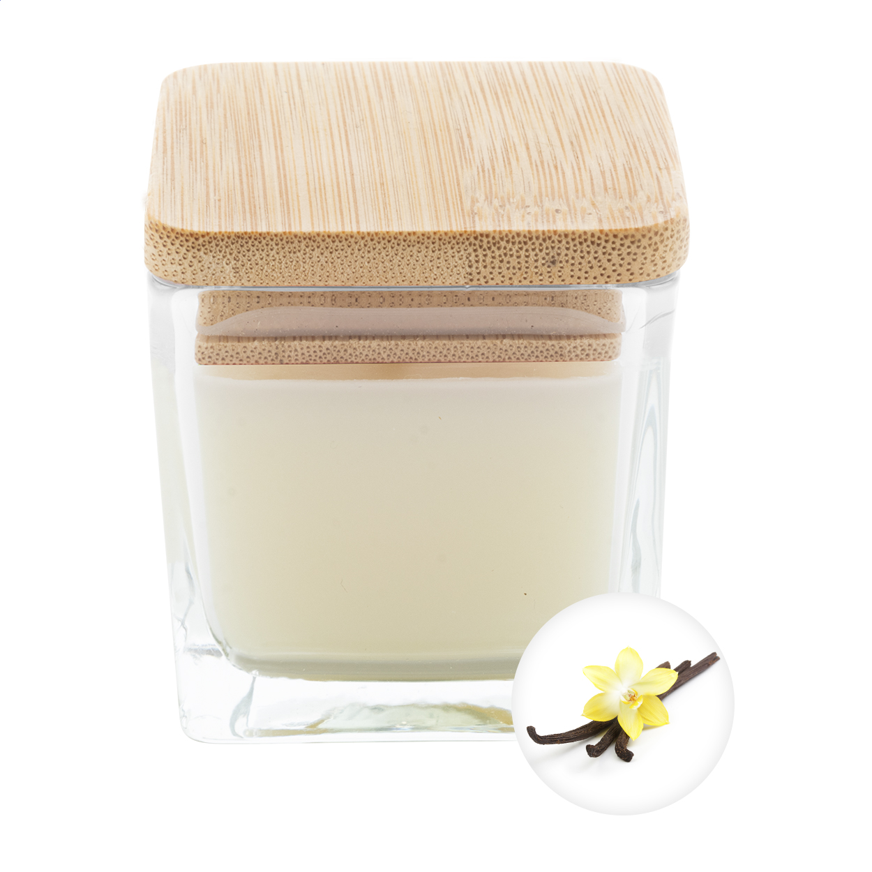 Bambusduftkerze mit grünem Apfelaroma - Ahaus bedrucken mit Logo