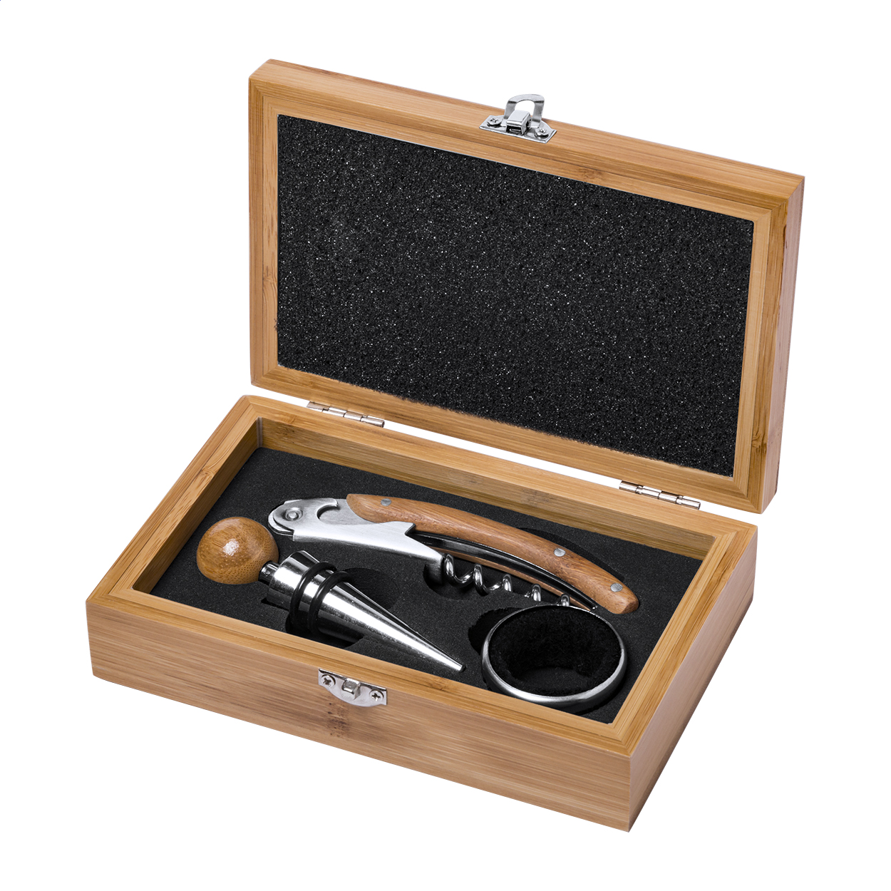 Bambus Weinzubehörset - Waldshut-Tiengen bedrucken mit Logo