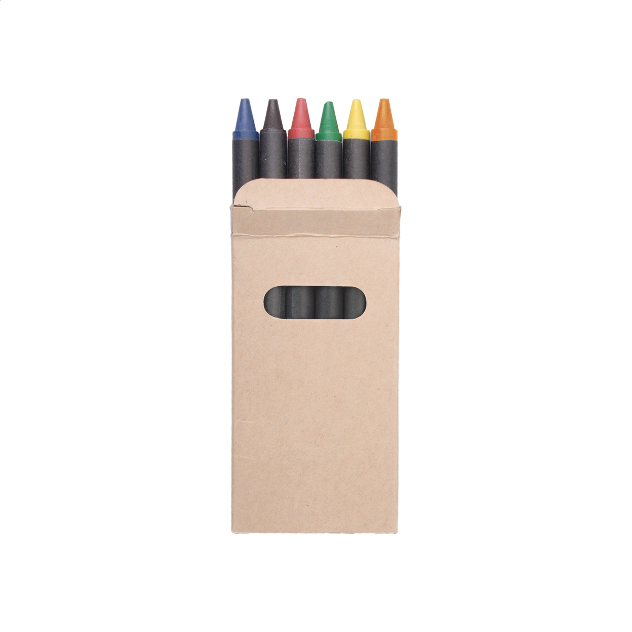Liddy Set mit 6 Wachsmalstiften in Papierbox mit Ihrem Logo bedrucken mit Logo