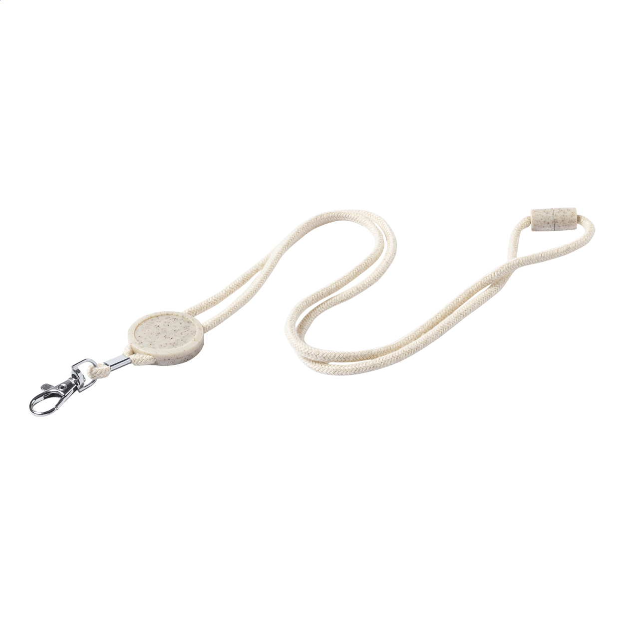 Strico Lanyard aus Baumwolle mit rundem Weizenstroh-Anhänger für Doming