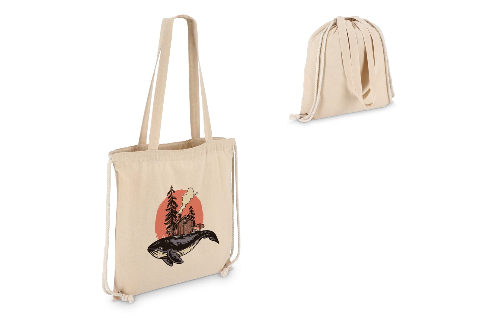 Vielseitige Baumwolltasche mit Kordelzug - Stadtsteinach