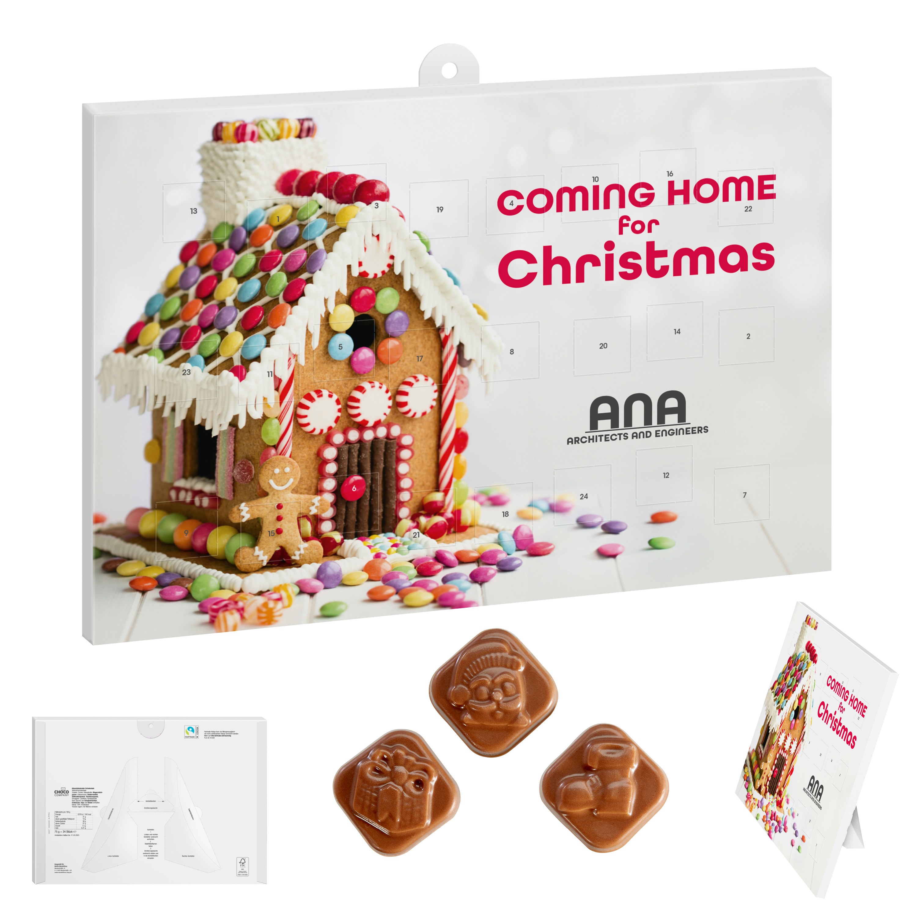 Klassischer Schokoladen-Adventskalender - Osterholz-Scharmbeck bedrucken mit Logo