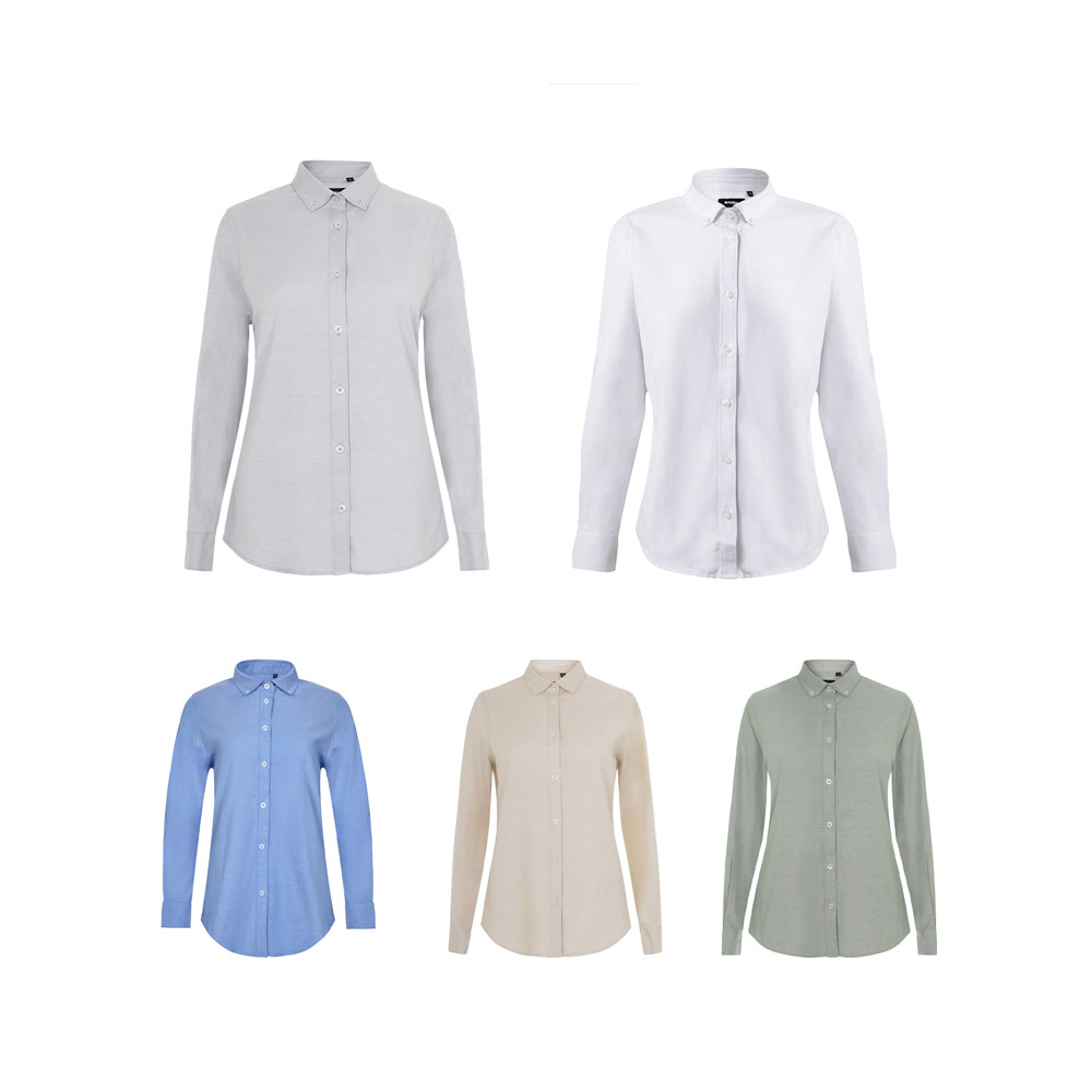 VL PRITHVI DAMEN. Oxford-Hemd (180 g/m²) für Damen, aus Baumwolle (50%), Polyester (45%) und Elasthan (5%)