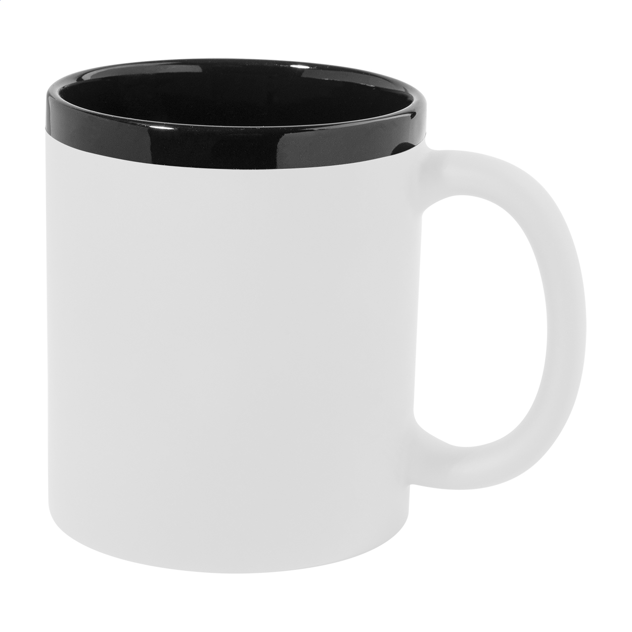 Kovary Keramiktasse mit Soft-Touch und Gravur, schwarz innen, 300 ml