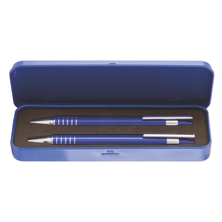 CURAÇAO-Metallbox mit Stift und nachfüllbarem Bleistift - Sachsenheim