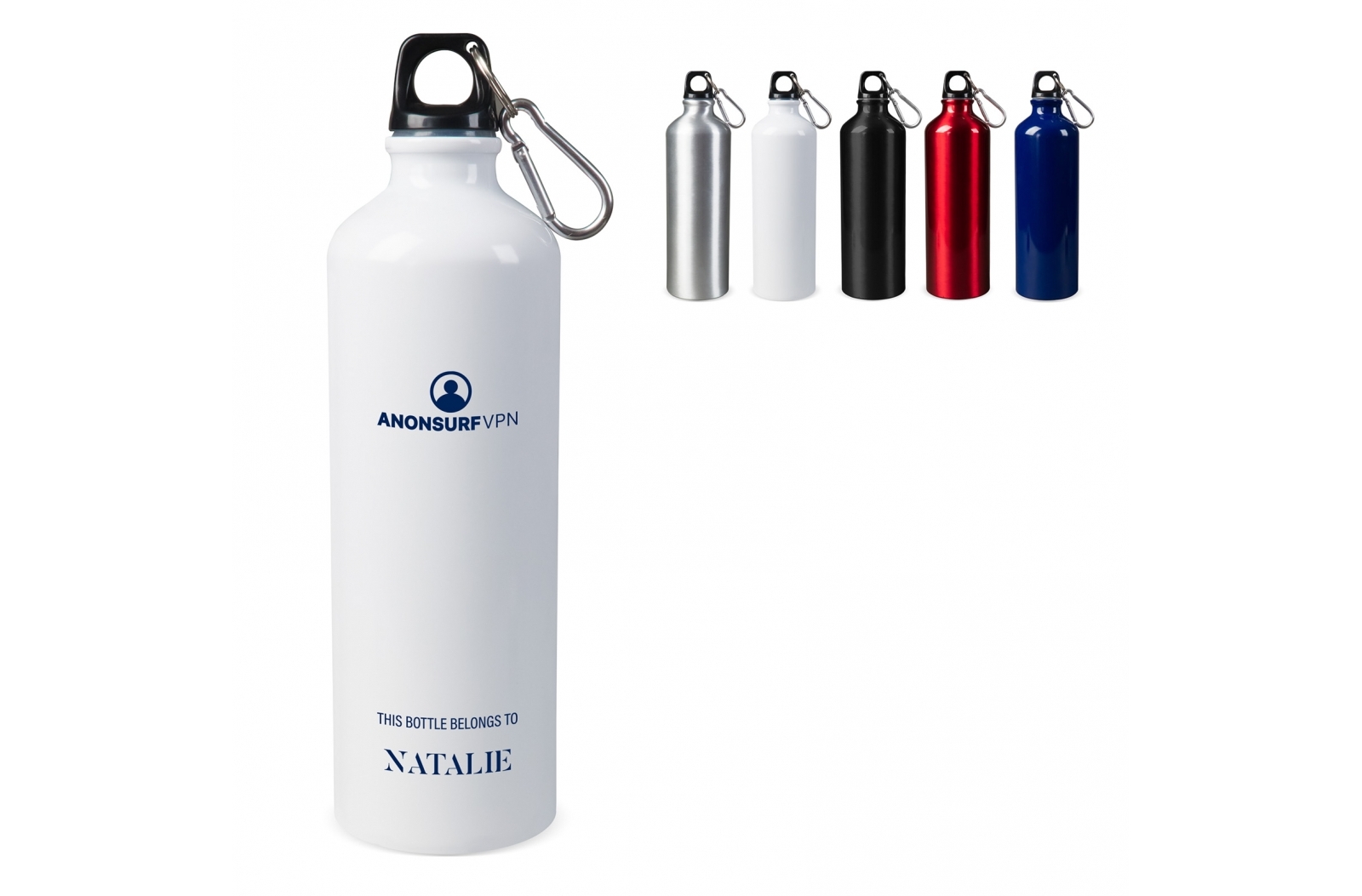 Aluminium Wasserflasche mit Karabiner 750ml