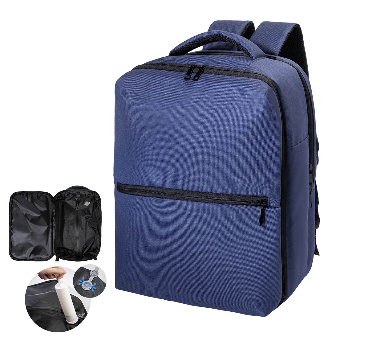 VacuFly Handgepäck-Kompressionsrucksack aus RPET mit Ihrem Logo