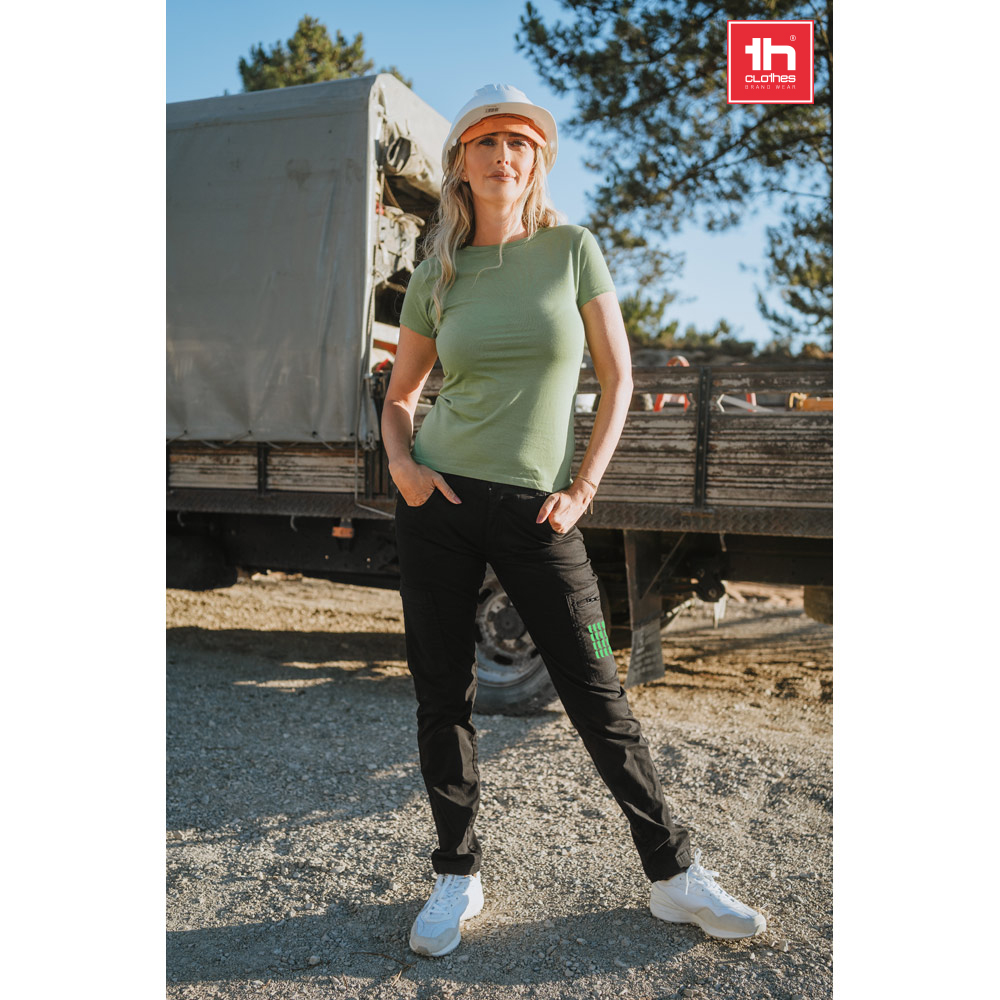 Baumwollmischhose mit elastischem Taillenbund und Taschen -