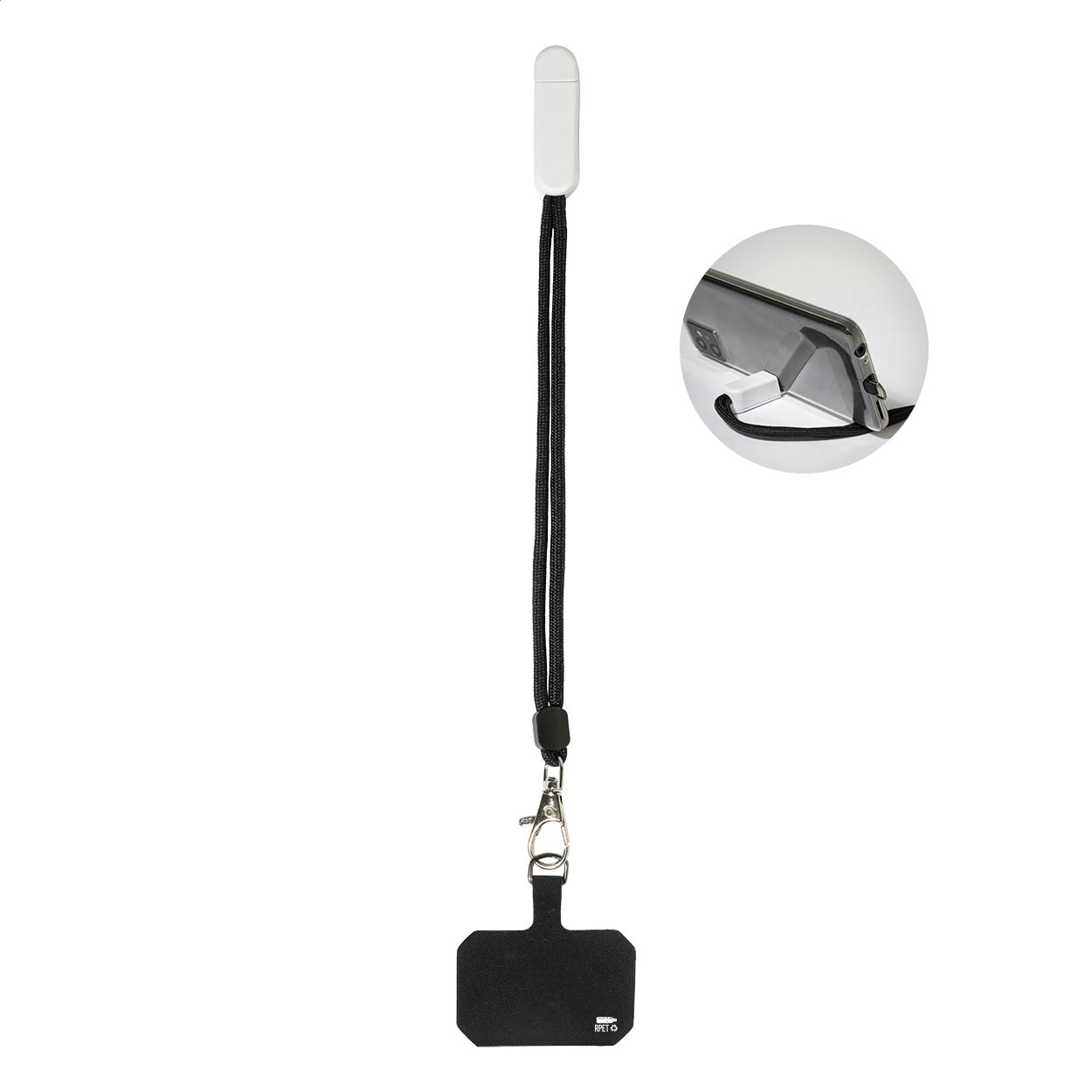 CuffStand RPET-Handyhalter-Handgelenkschlaufe mit Tischständer und Logo