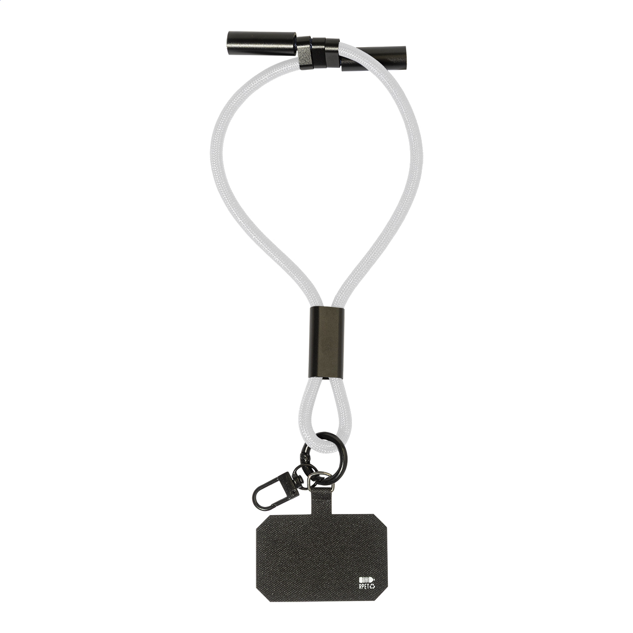 CuffCharge 60W RPET-Handgelenkband mit USB-C-Ladekabel und Logo bedrucken mit Logo