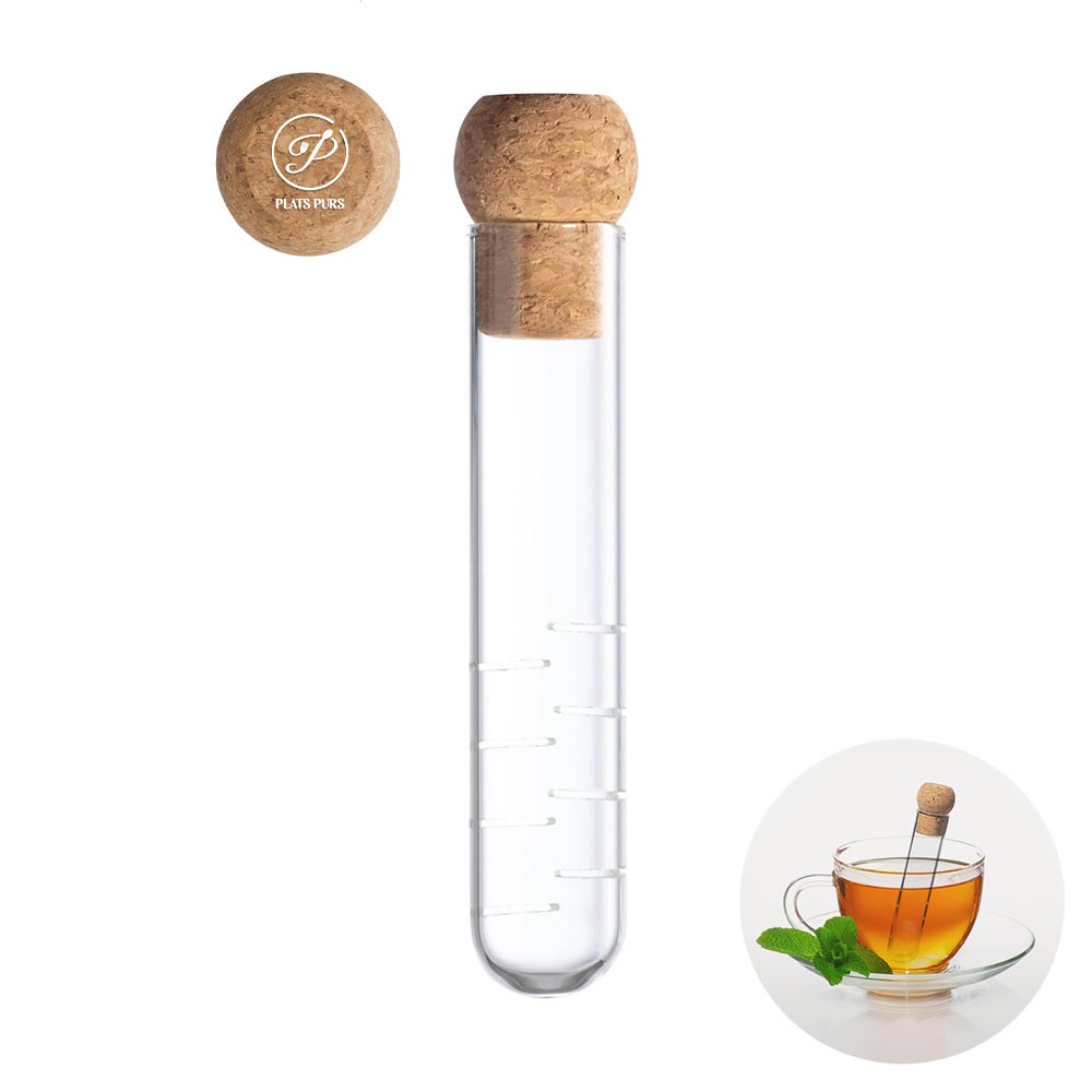 Teefilterglas mit Korkverschluss - Rosenfeld