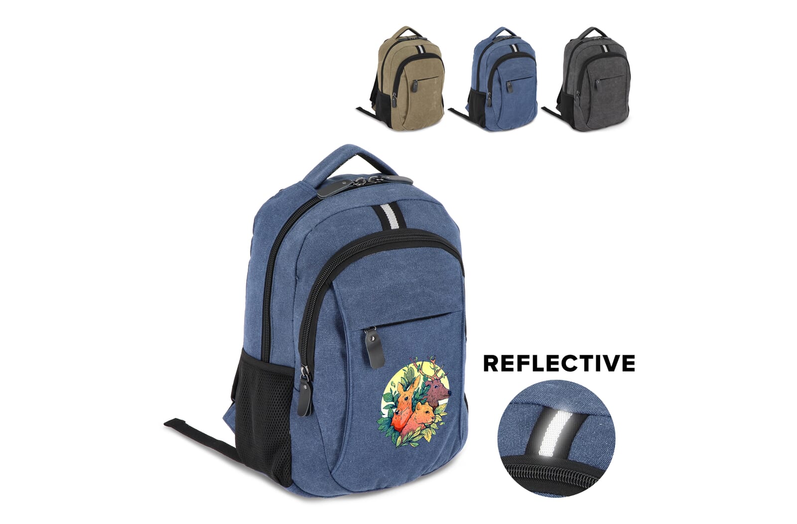 Harper Rucksack aus recyceltem Baumwoll-Canvas mit Ihrem Logo