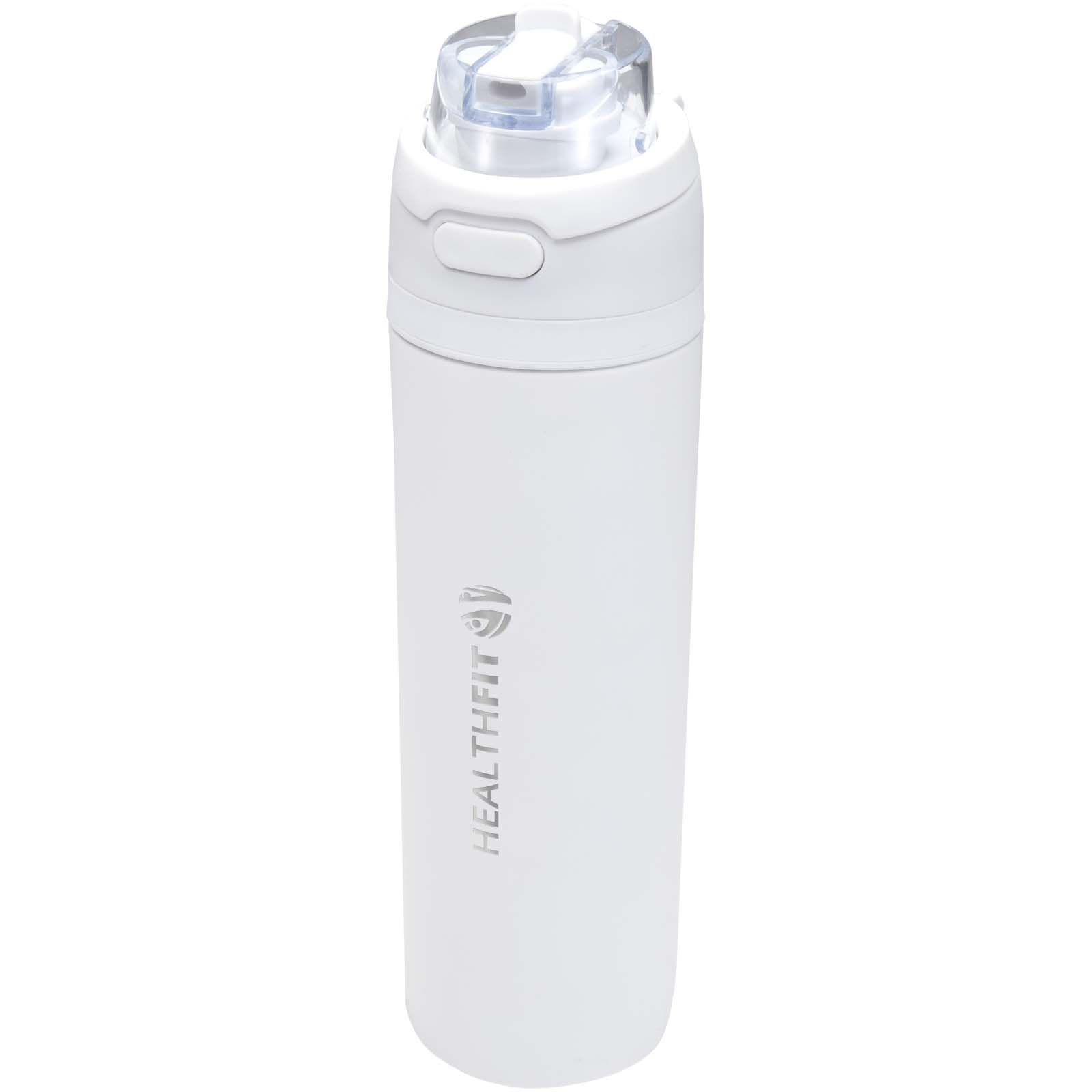 Theron 800 ml RCS einwandige recycelte Edelstahl-Wasserflasche, ein Deckel mit Doppelfunktion und ein klappbarer Trinkhalm