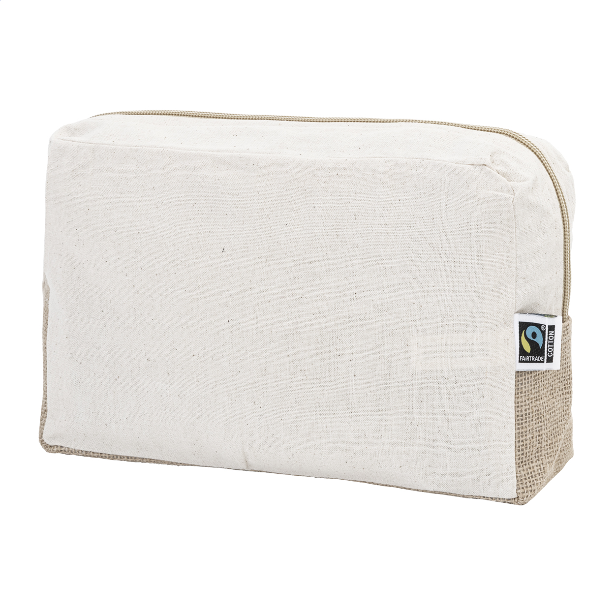 Ferbax Fairtrade-Kosmetiktasche aus Baumwolle und laminierter Jute mit Logo