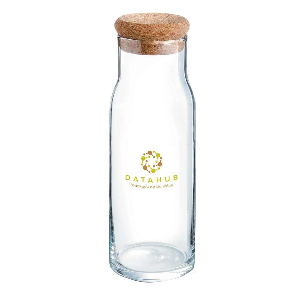 Personalisierte Karaffe 1 L mit Korkkappe - Algarve bedrucken mit Logo