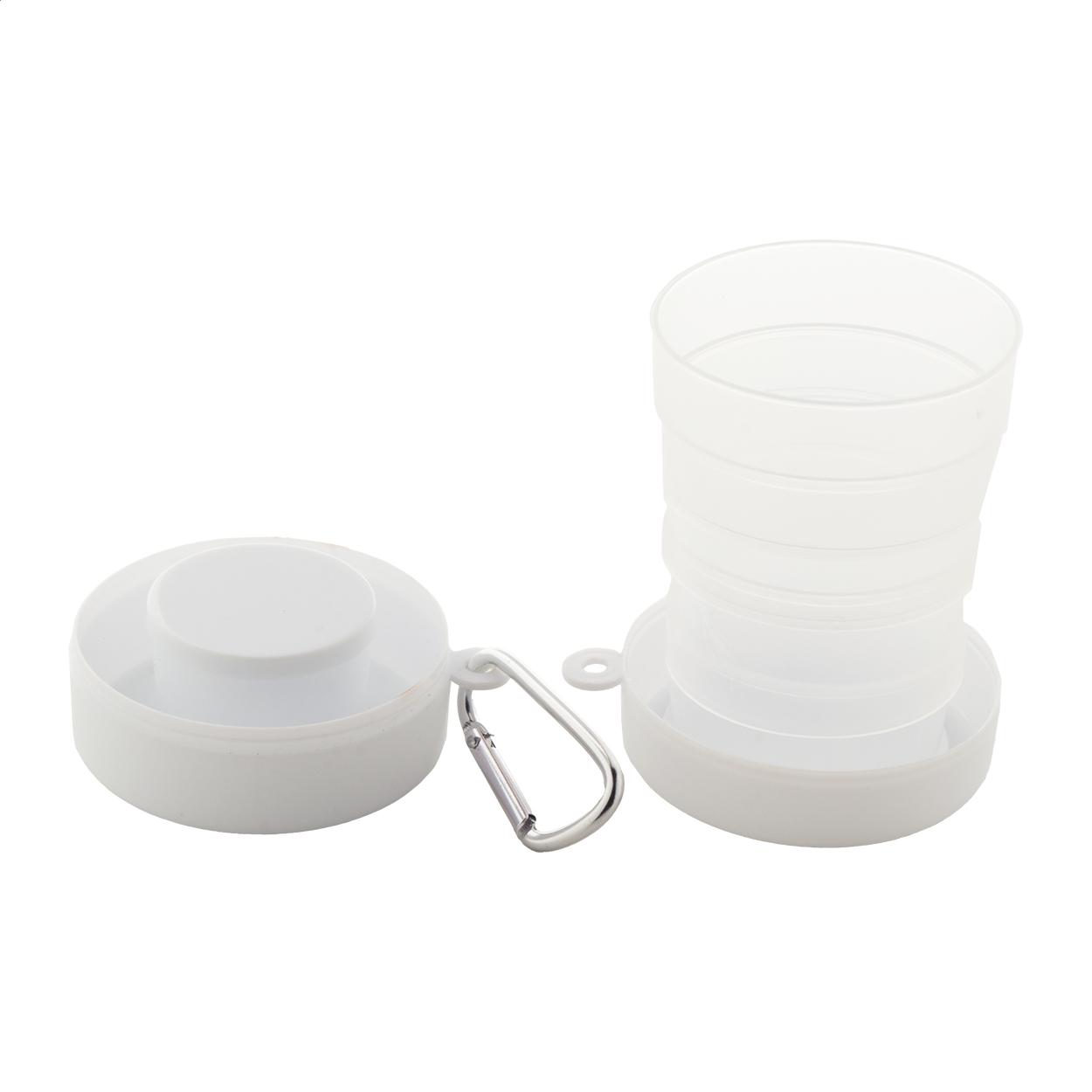 Medigo Faltbecher aus Recycling-PP mit Pillendose, 220 ml, mit Logo