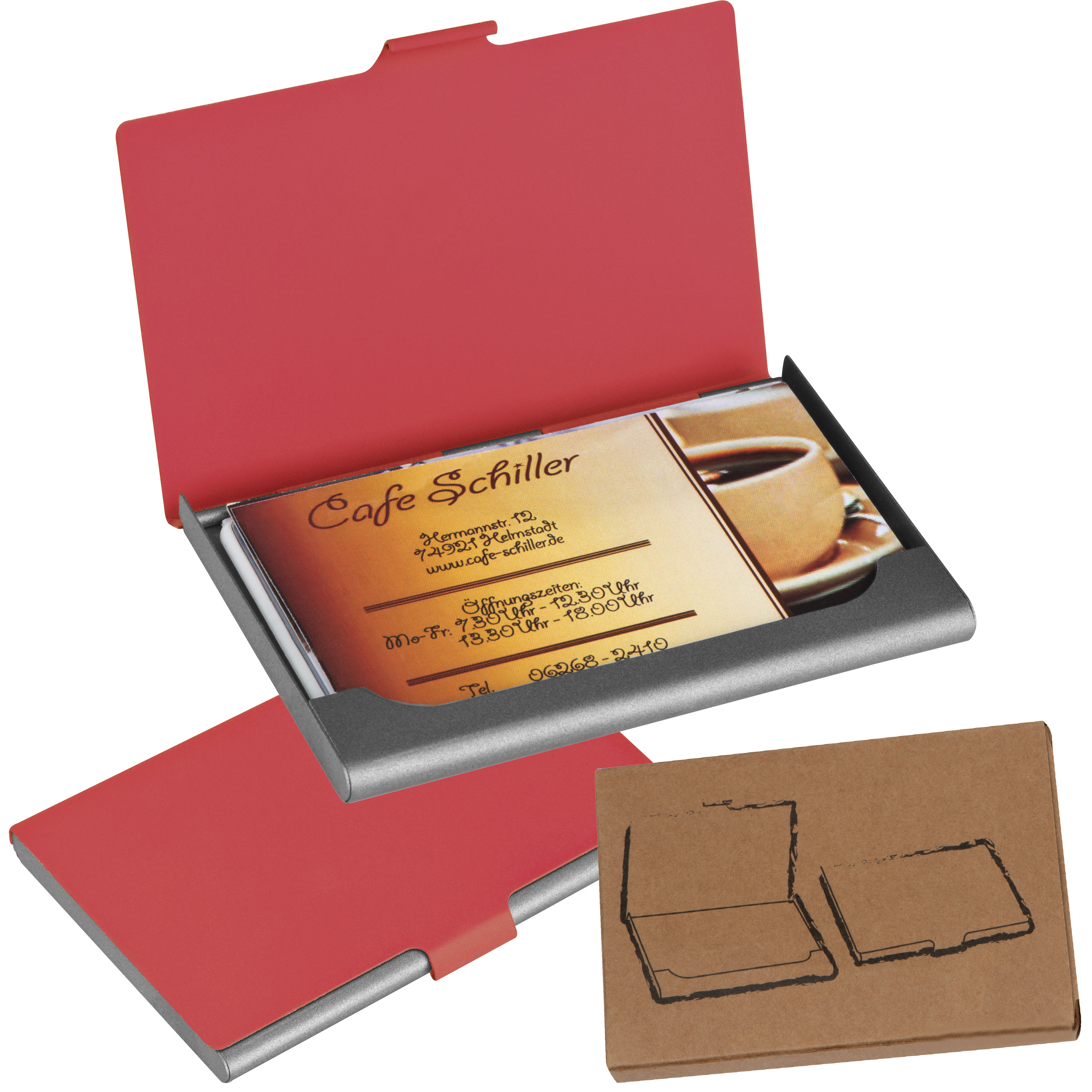 Gravierte Kartenhalterung aus gummiertem Metall - St. Andrä-Wördern