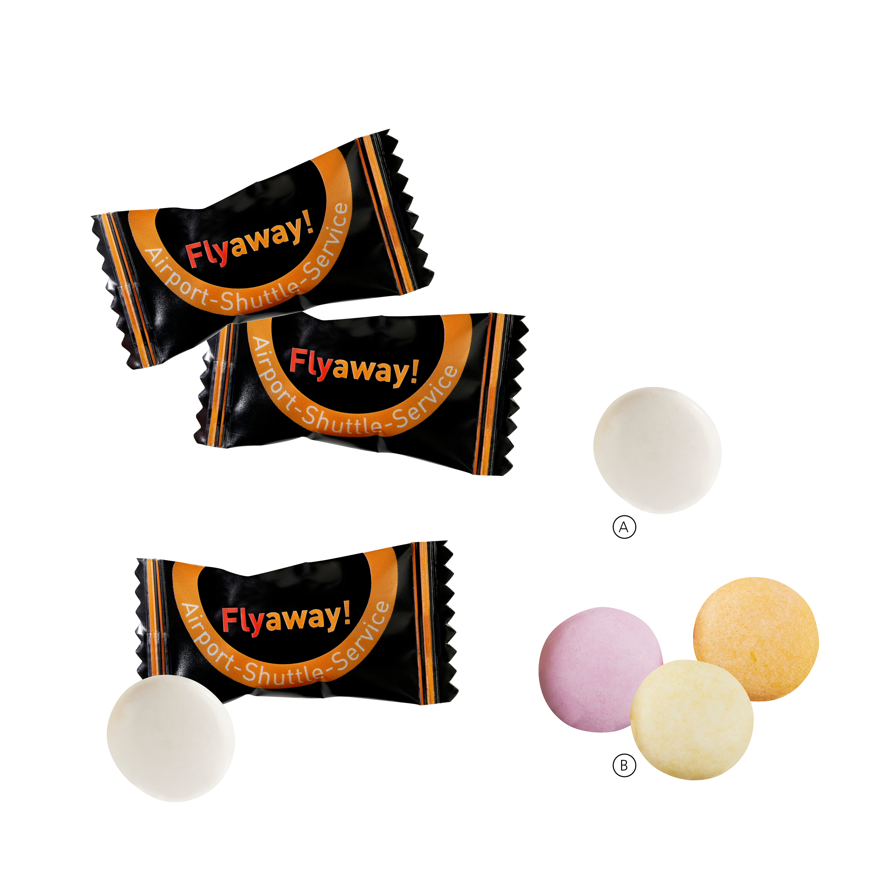 Fruchtbonbons im weißen Flowpack - Bremen, Stadtgemeinde  bedrucken mit Logo