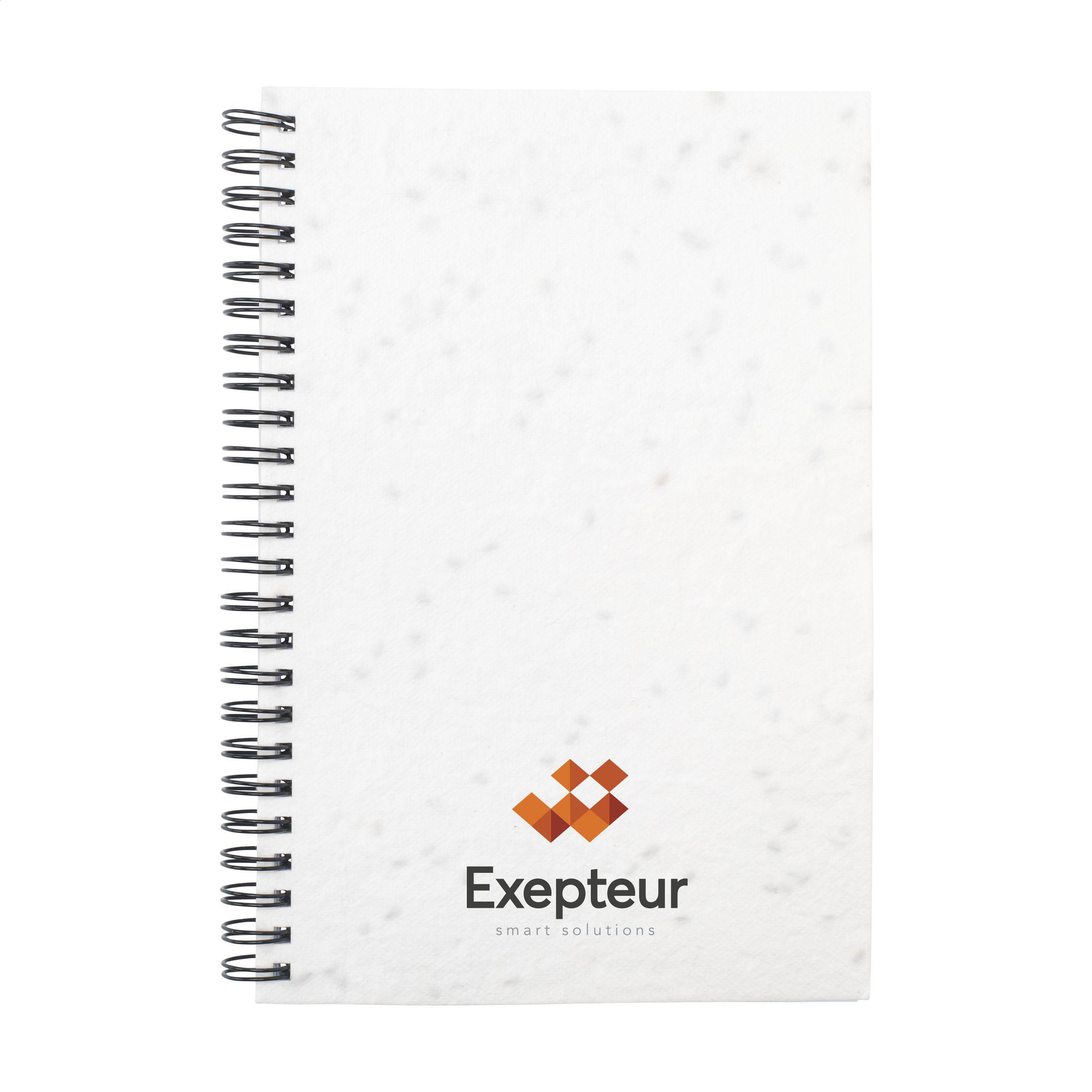 A5 Notizbuch mit pflanzbarem Samenpapier-Einband und Logo bedrucken mit Logo