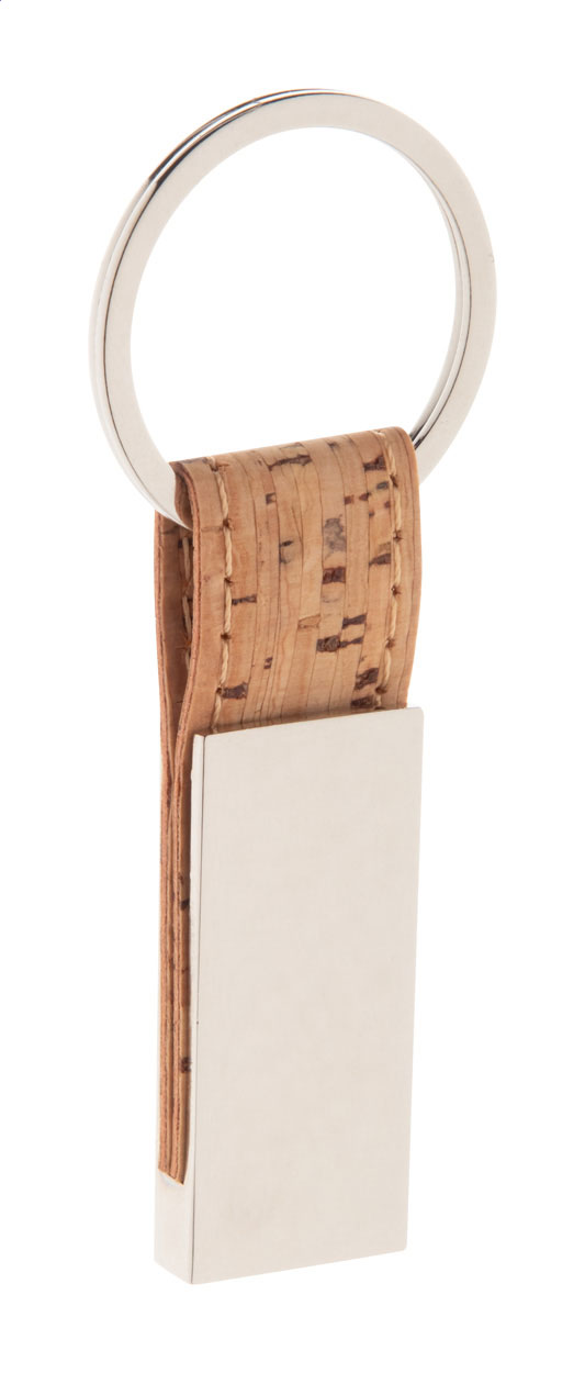 Rechteckiger Kork-Metall-Schlüsselanhänger - Höxter