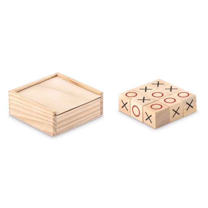Holz-Tic-Tac-Toe-Spiel - Geisingen bedrucken mit Logo
