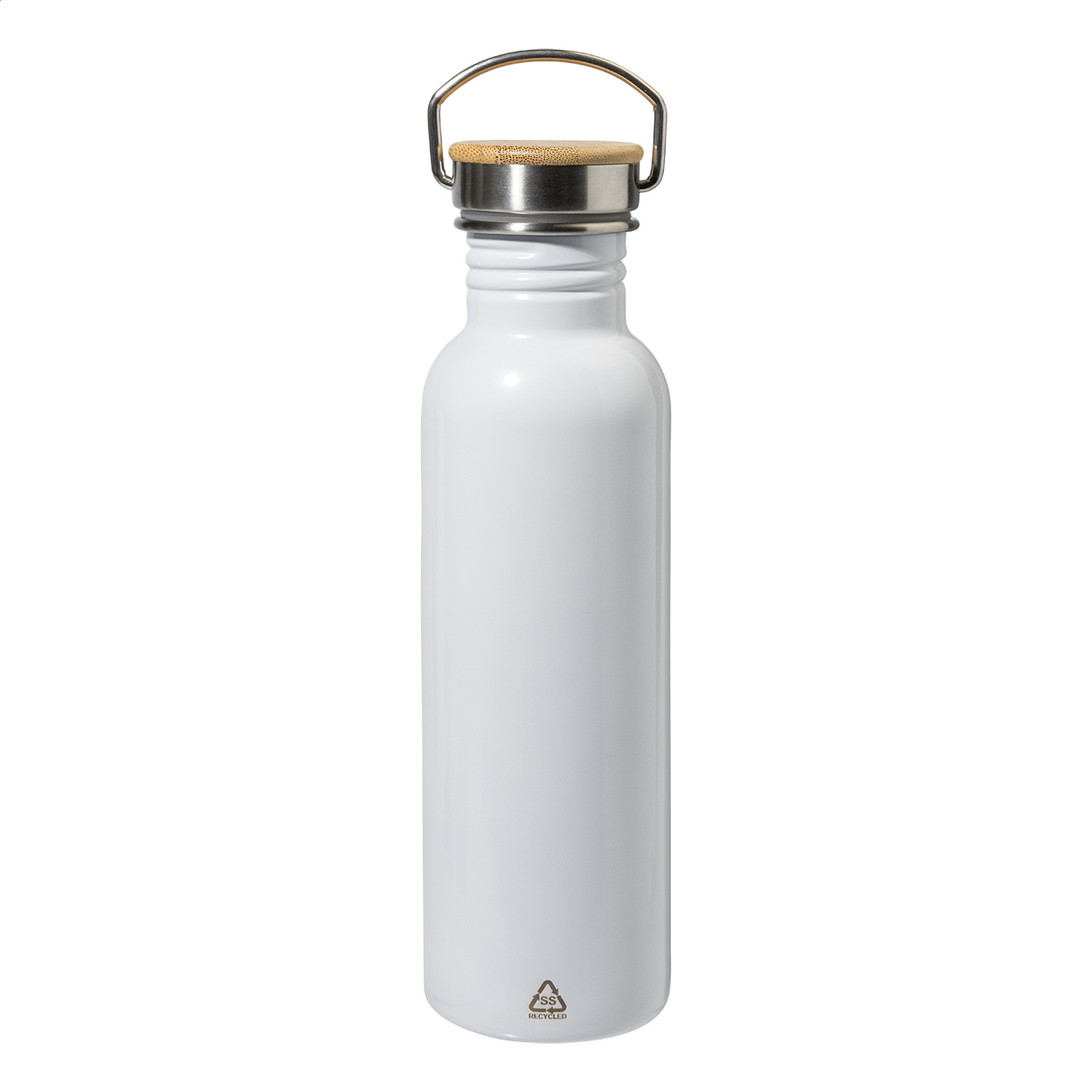 Recycelte Edelstahlflasche mit Bambusdeckel - Bad Rodach