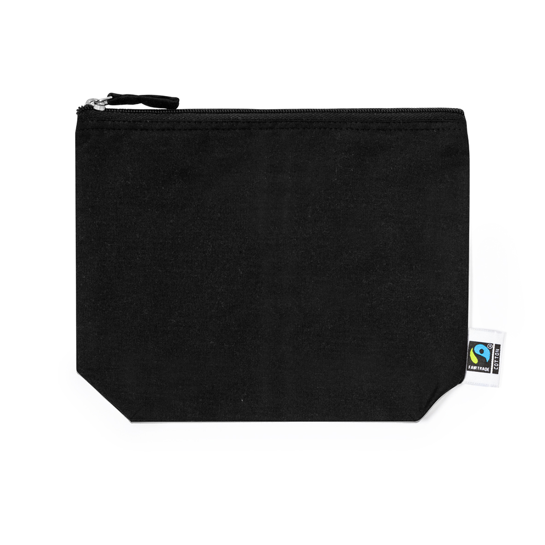 Schwarze Eleganz Fairtrade Kosmetiktasche - Ballenstedt bedrukken met logo