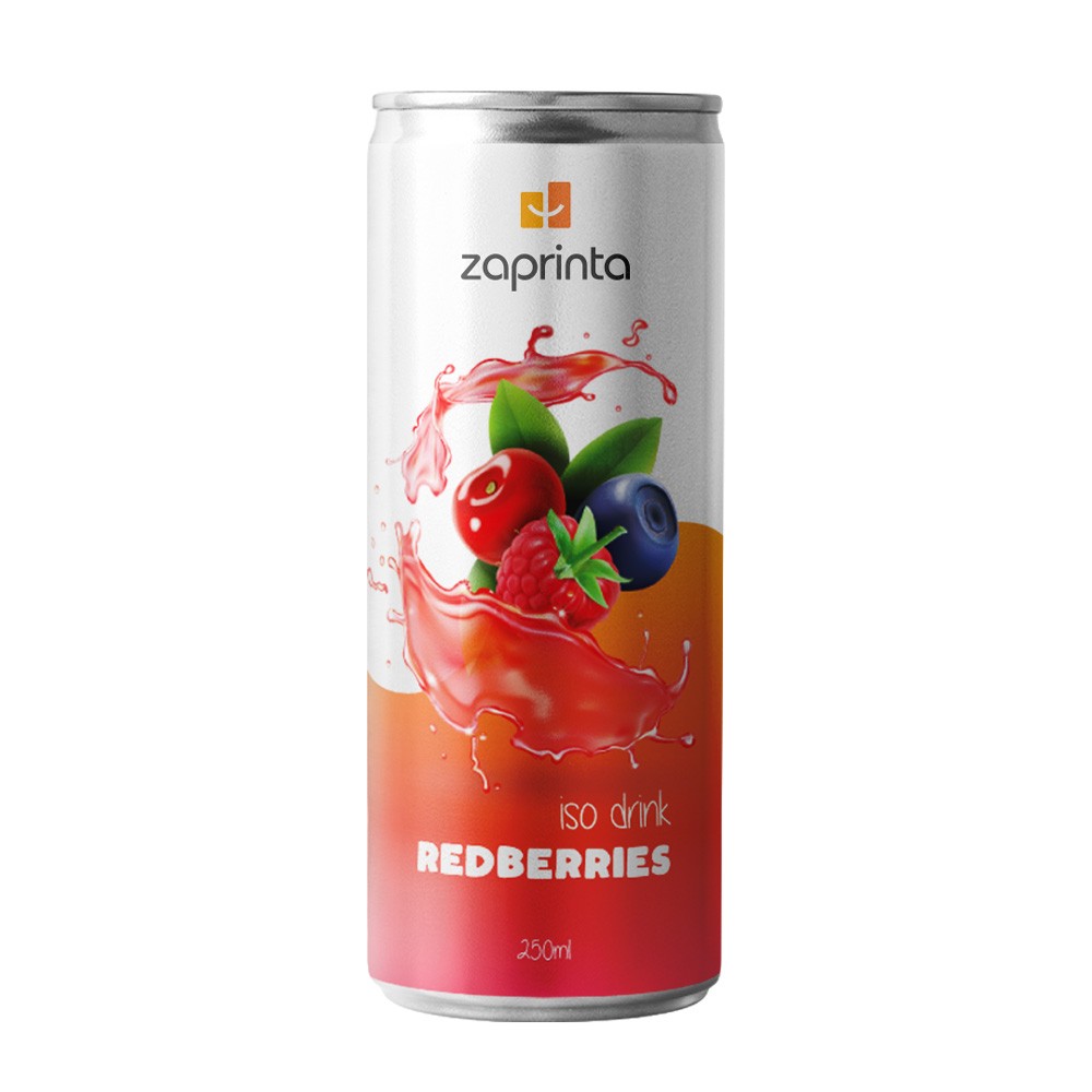 Personalisierte Dose mit Energydrink aus roten Früchten 250ml