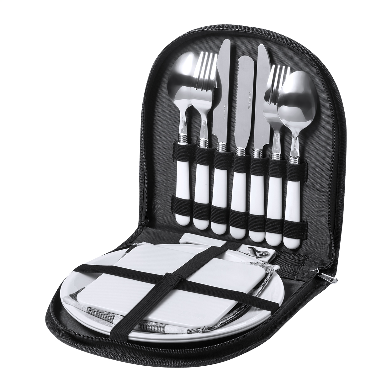 Pikken 13-teiliges Picknickset für 2 Personen in RPET-Tasche mit Logo bedrucken mit Logo