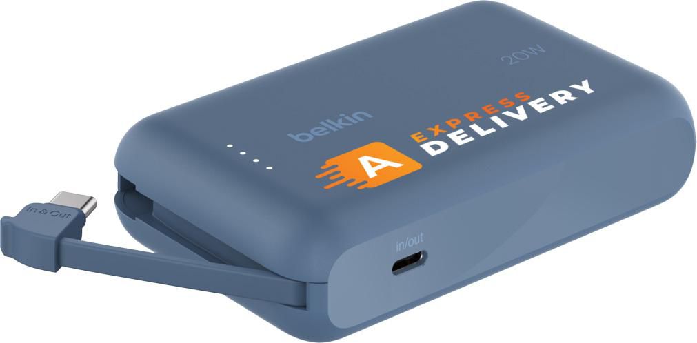 Belkin Schnelllade-PowerBank 10K mit integriertem Kabel - Emmerich am Rhein bedrucken mit Logo