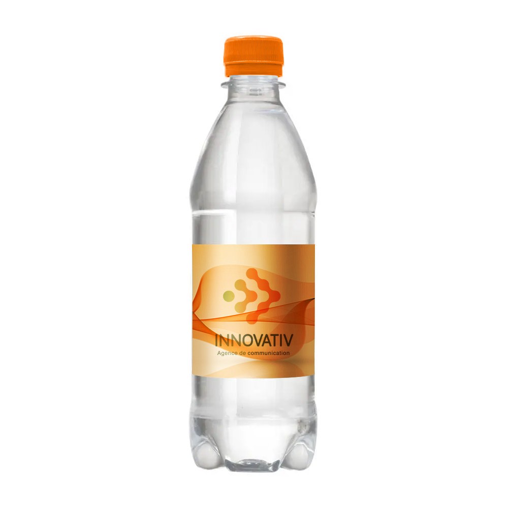 Personalisierte Mineralwasserflasche mit Schraubverschluss, 500ml bedrucken mit Logo