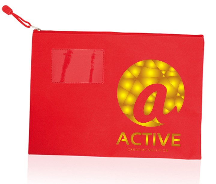 Polyester Dokumententasche mit Reißverschluss und PVC-Identifier - Springe