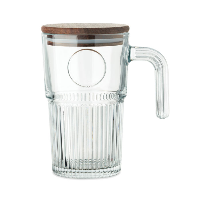 Glasbecher mit Akazien-Deckel - Pottenstein