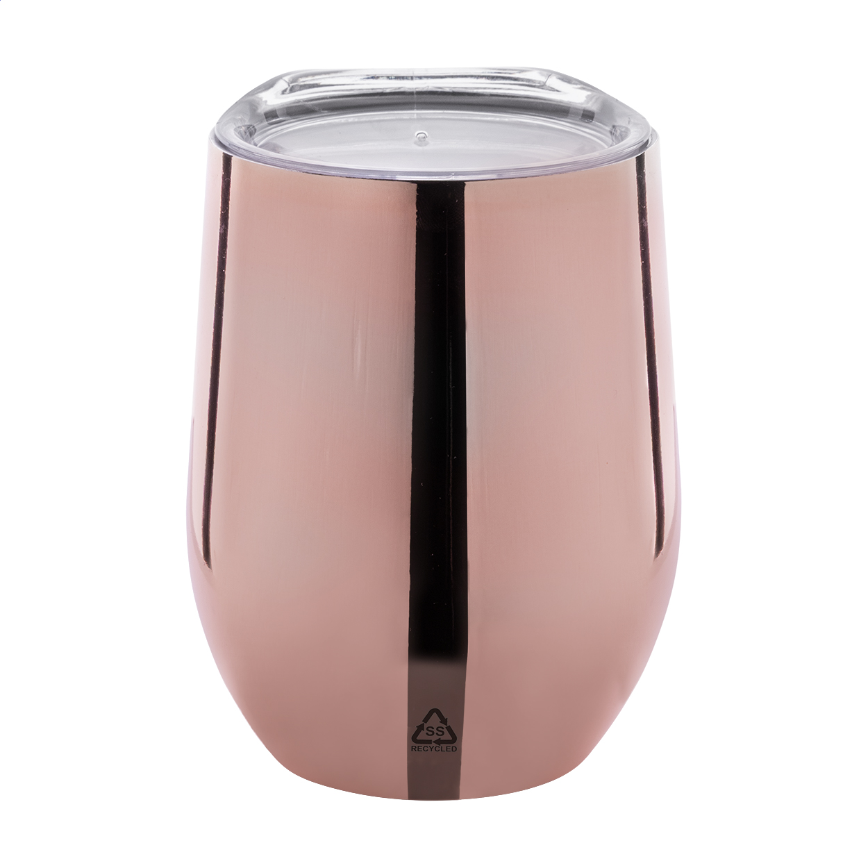 Rebby Oro Thermobecher aus Recycling-Edelstahl in Hochglanz-Metallic, 350 ml