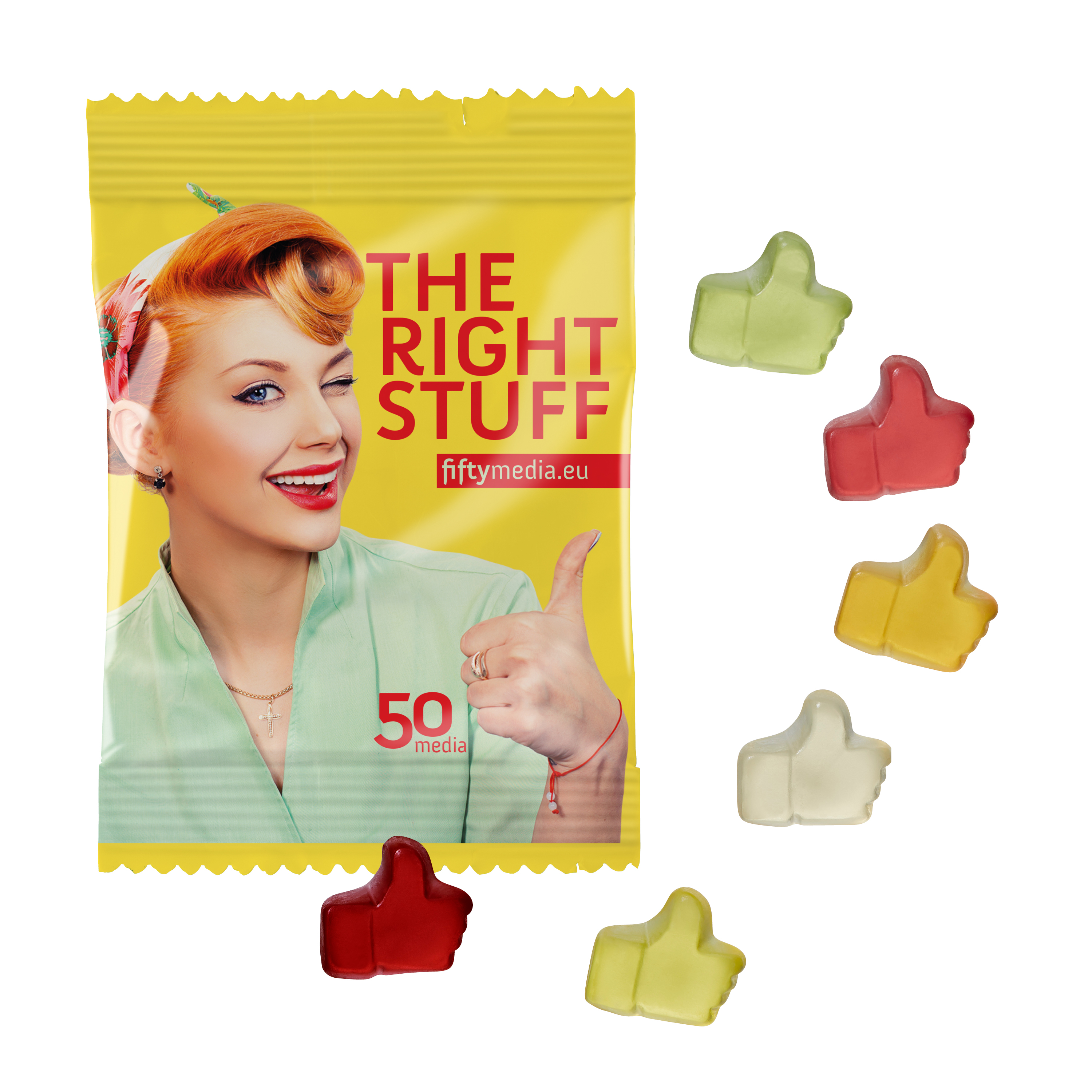 Fruchtgummi Zeichen - Herbrechtingen bedrucken mit Logo
