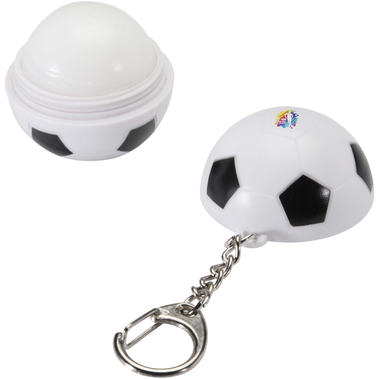 Vanille Fußball Lippenbalsam mit Schlüsselanhänger - Peitz bedrucken mit Logo