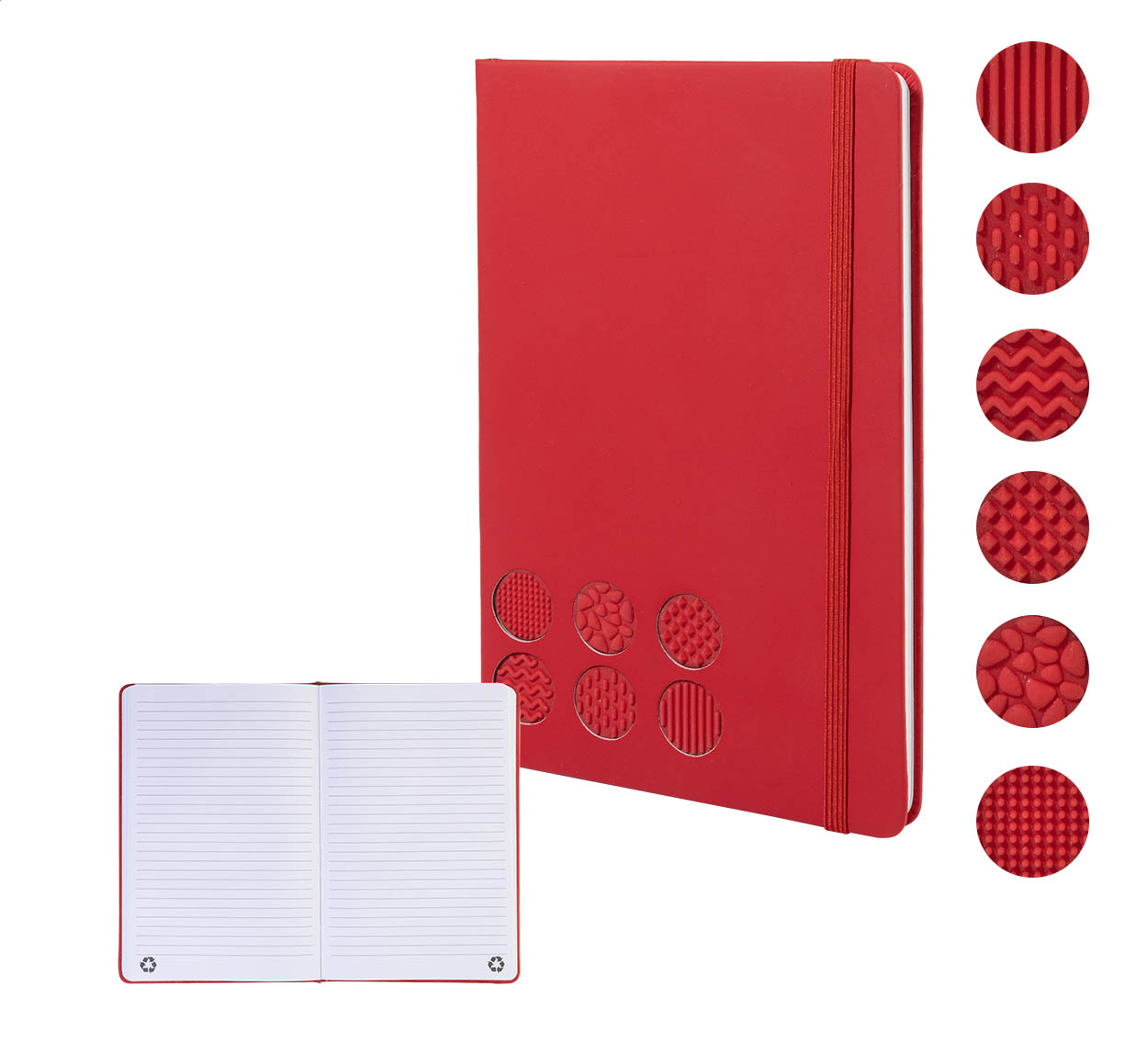 Senspuk A5 Antistress-Notizbuch aus Recycling-PU mit Ihrem Logo