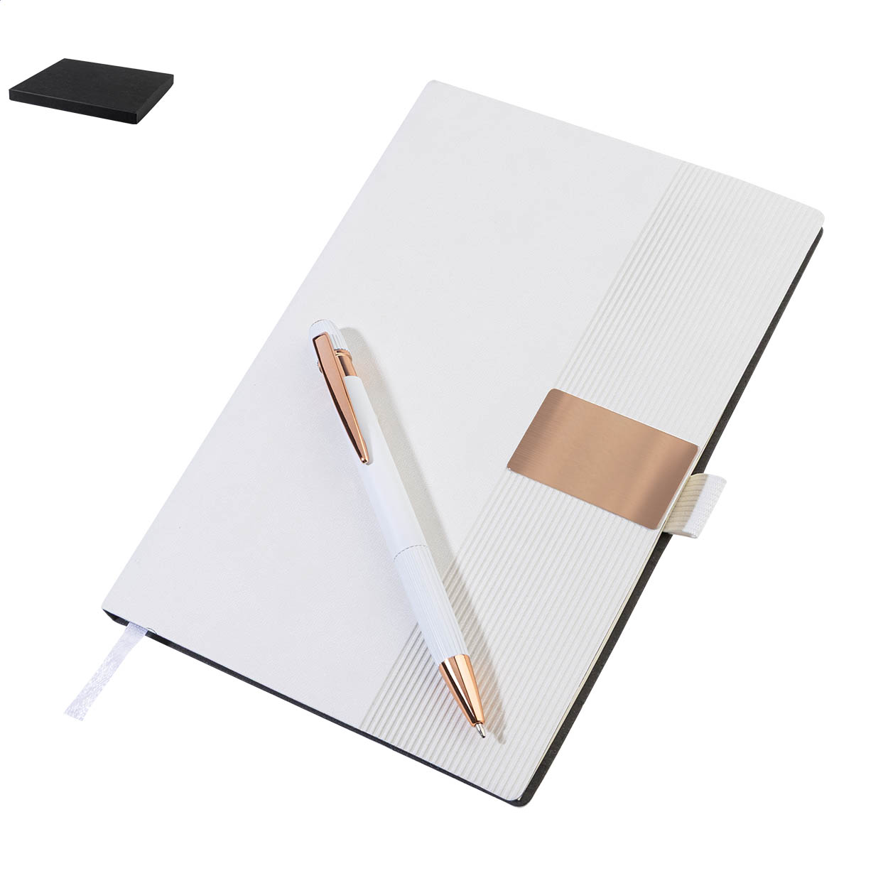 Rozzet Notizbuchset mit A5-Notizbuch und Stift aus Recyclingmaterial