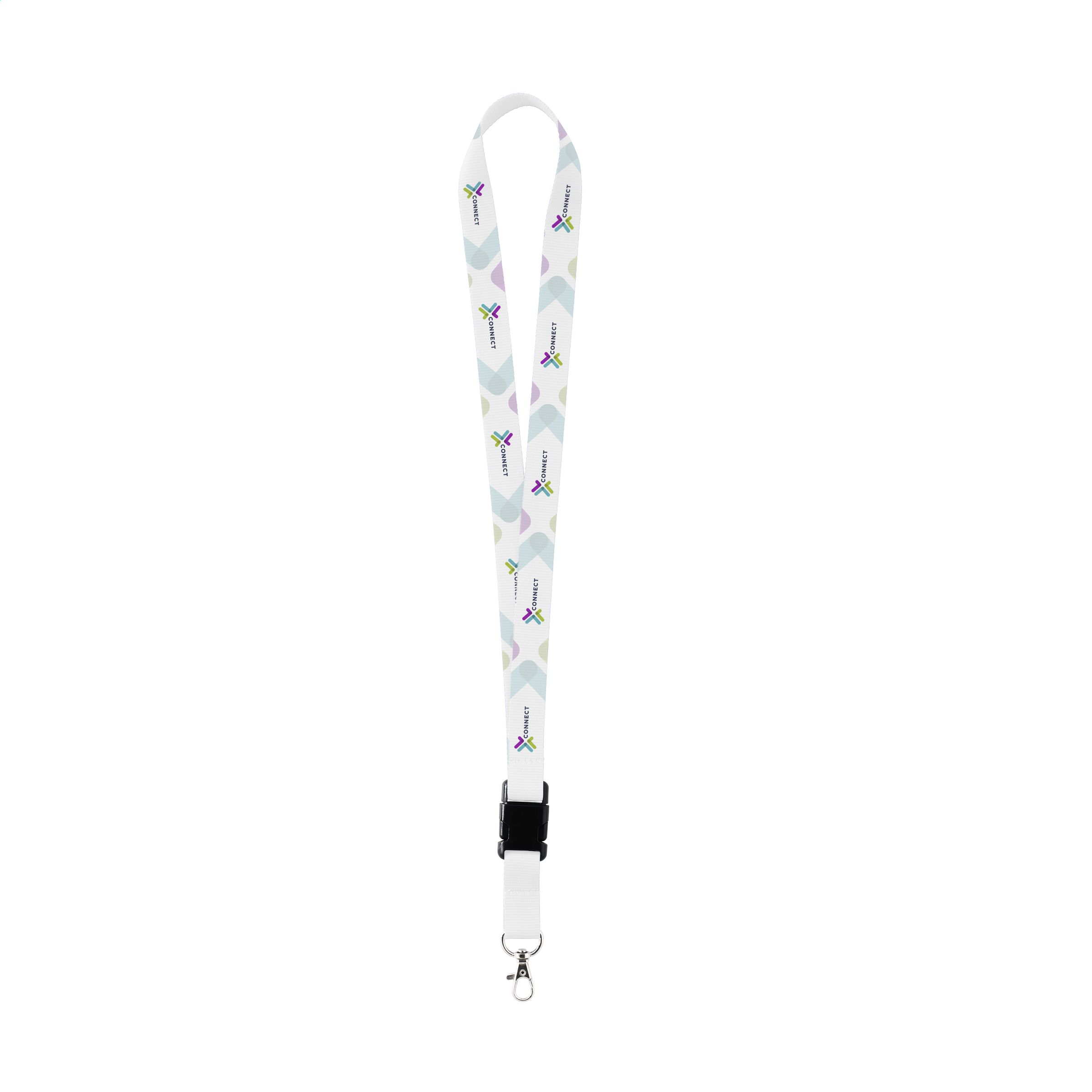 Gewebter Lanyard aus recycelten PET-Flaschen mit Metallkarabiner und Kunststoffschnalle - Thalheim/Erzgeb.